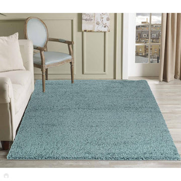 Oxford OXF00 Plain Plush Soft Stain-Resistant Textured Polypropylene Shaggy Duck Egg Rug-Desire Rugs-Rug Love - The Most Loved Rug Store